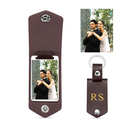 Personalized Photo Keychain Leather Case For/ Women