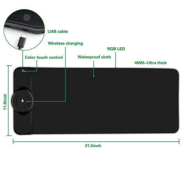 Wireless Charging LED Mouse Pad