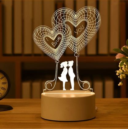 Romantic Love 3D Acrylic Led Lamp for Home