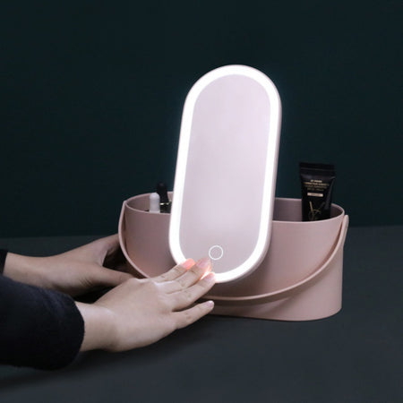 Portable Makeup Case + Light-up Mirror