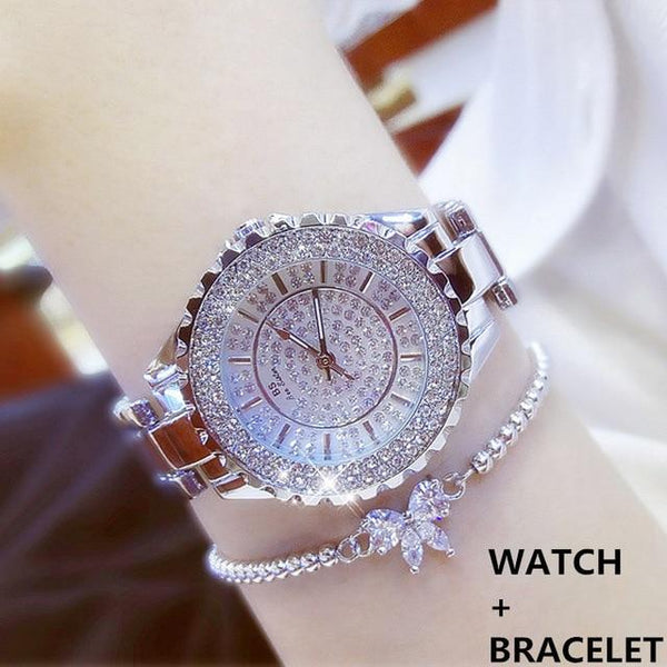 Women Watches Gold Luxury Brand Diamond Quartz Ladies Wrist Watches Stainless steel Clock Female Watch relogio feminino 2020 - Bringbargain