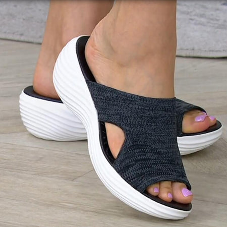 Stretch Orthotic Slide Sandals, Knitted Sports Corrective Sandals - Bringbargain