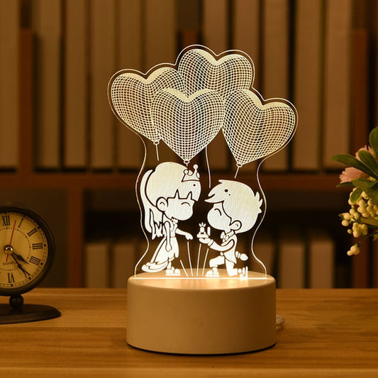 Lampe Led Acrylique 3D Amour Romantique pour la Maison