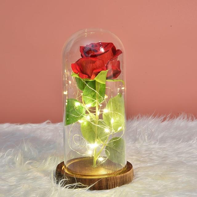 Fleur Rose en Verre LED (Toutes les surprises)