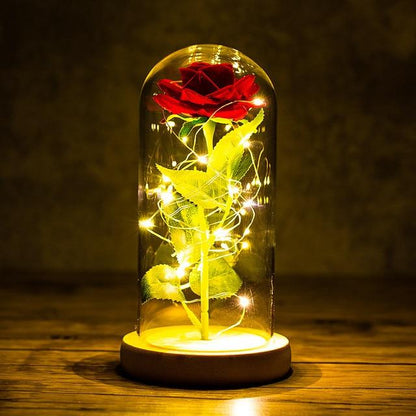Fleur Rose en Verre LED (Toutes les surprises)